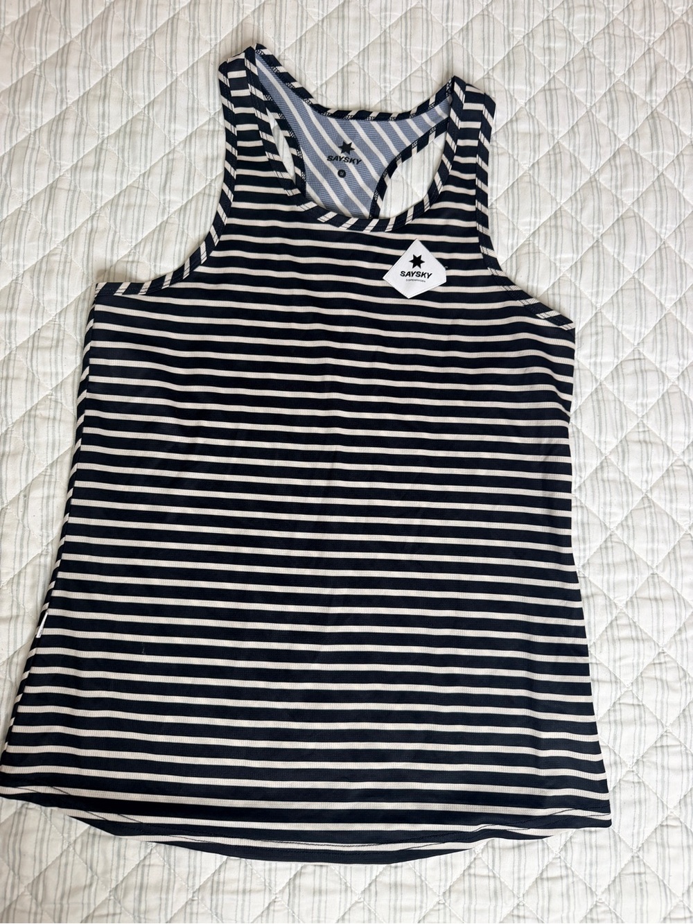 Saysky Stripe Combat Singlet Women’s Medium Black White Running Racing Training
